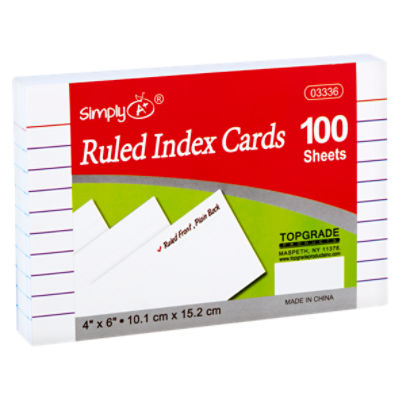 School Smart Ruled Index Card, 4 x 6 Inches, Blue, Pack of 100