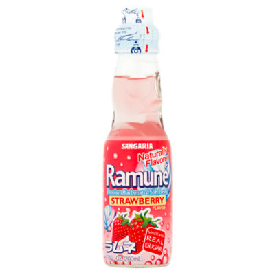 Sangaria Ramuné Strawberry Flavor Premium Carbonated Soft Drink, 6.76 fl oz