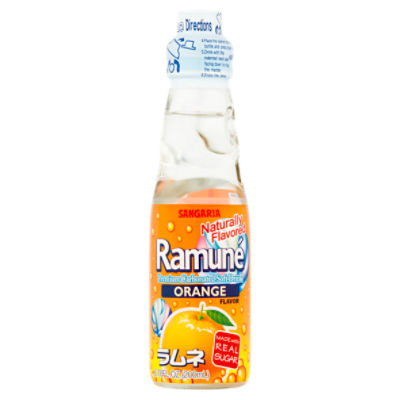 Sangaria Ramuné Orange Flavor Premium Carbonated Soft Drink, 6.76 fl oz