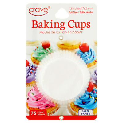 Crave 3 Inches Paper Baking Cups, 75 count - ShopRite
