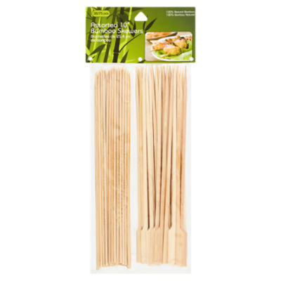 Assorted 10'' Bamboo Skewers, 36/75 count, 75 Each
