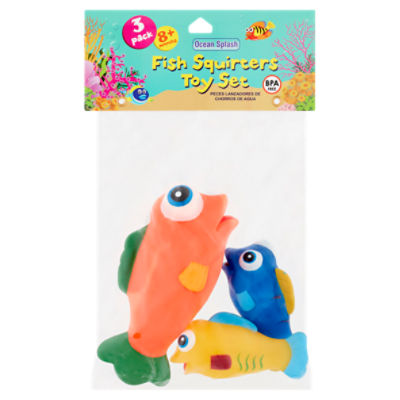 Jacent Ocean Splash Fish Squirters Toy Set, 8+ months, 3 count