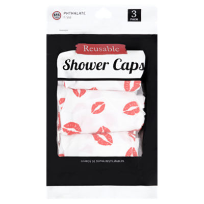 Brite Concepts Reusable Shower Caps, 3 count, 3 Each