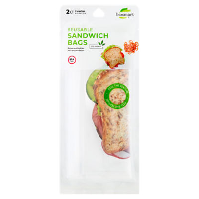 Jacent Biosmart Reusable Large Sandwich Bags, 2 count, 2 Each