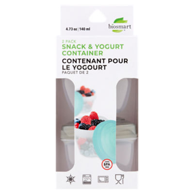 Biosmart Snack & Yogurt Container 4.73 oz, 2 count