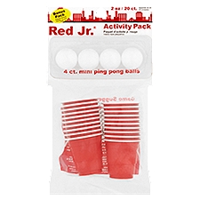 Red Jr. 2 oz, Cups with Mini Ping Pong Balls, 1 Each