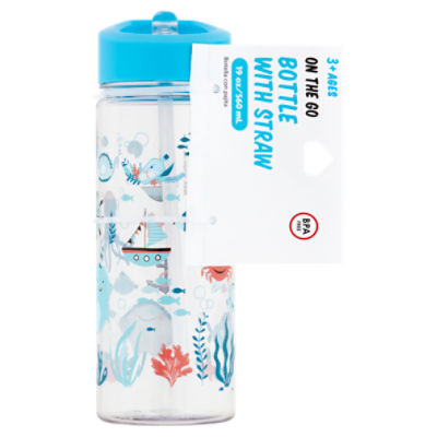 Jacent On the Go 19 oz Bottle with Straw, 3+ Ages
