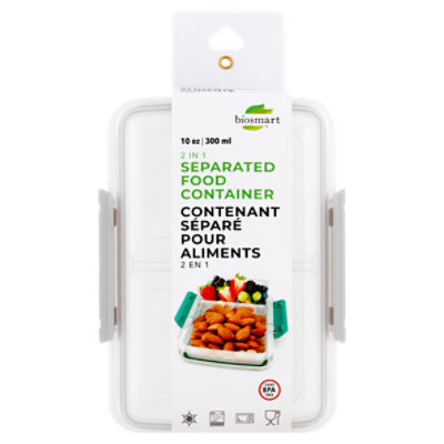 Biosmart 10 oz 2 in 1 Separated Food Container, 1 Each