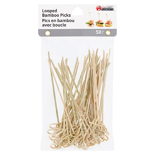 Jacent Culinary Elements Looped Bamboo Picks, 50 count