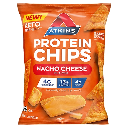 Atkins Nacho Cheese Flavor Protein Chips, 1.1 oz