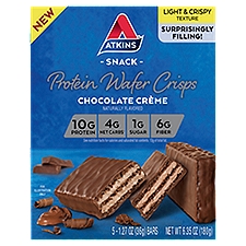 Atkins Protein Wafer Crips Snack, Chocolate Crème, 6.35 Ounce
