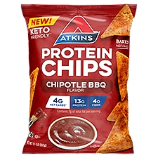 Atkins Chipotle BBQ Flavor Protein Chips, 1.1 oz