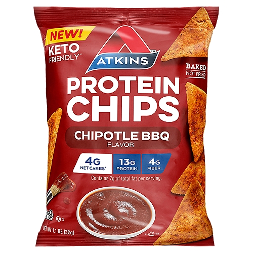 Atkins Chipotle BBQ Flavor Protein Chips, 1.1 oz