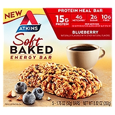 Atkins Blueberry Soft Baked Energy Bar, 1.76 oz, 5 count, 8.82 Ounce