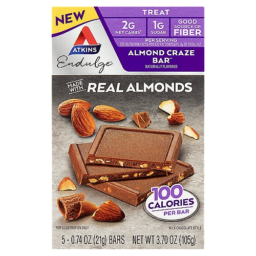 Atkins Endulge Almond Craze Bar, 0.74 oz, 5 count