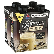 Atkins Iced Coffee Vanilla Latte Protein Shake, 11 fl oz, 4 count
