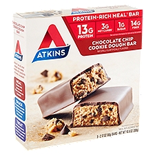 Atkins Chocolate Chip Cookie Dough Bar, 2.12 oz, 5 count