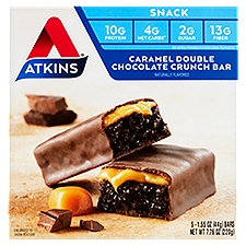 Atkins Caramel Double Chocolate Crunch, Snack Bar, 8 Ounce