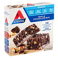 Atkins Triple Chocolate, Snack Bar, 5 Each