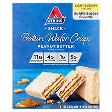 Atkins Peanut Butter Protein Wafer Crisps Snack, 1.27 oz, 5 count