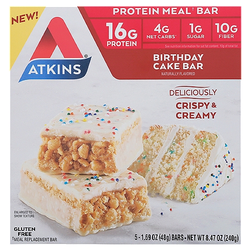Atkins Birthday Cake Bar, 1.69 oz, 5 count