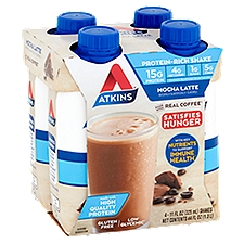 Atkins Mocha Latte Protein-Rich Shake, 11 fl oz, 4 count, 43.96 Fluid ounce
