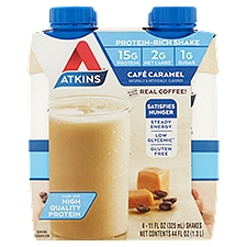 Atkins Café Caramel Protein-Rich Shake, 11 fl oz, 4 count, 325 Millilitre