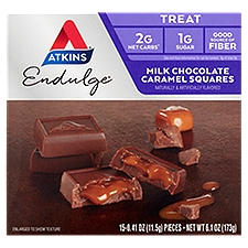 Atkins Endulge Milk Chocolate Caramel Squares Treat, 0.41 oz, 15 count