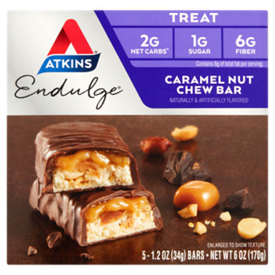Atkins Endulge Caramel Nut Chew Bar, 1.2 oz, 5 count