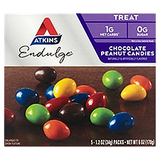 Atkins Endulge Chocolate Peanut Candies Treat, 1.2 oz, 5 count, 6 Ounce