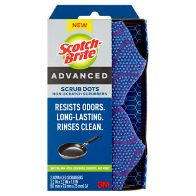Scotch-Brite Advanced Scrub Dots Non-Scratch Scrubbers, 2 count