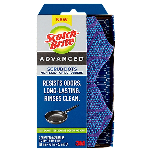 Scotch-Brite Advanced Scrub Dots Non-Scratch Scrubbers, 2 count