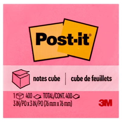 Post-it® Notes, 3 in. x 3 in., Canary Yellow, 4 Pads per pack, 50 sheets  per pad