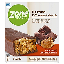 Zone Perfect Chocolate Peanut Butter, Bars, 8.8 Ounce