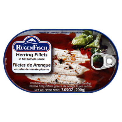 Rügen Fisch Herring Fillets in Hot Tomato Sauce, 7.05 oz