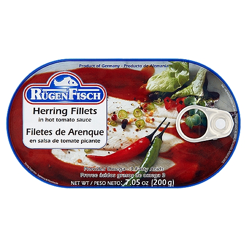 Rügen Fisch Herring Fillets in Hot Tomato Sauce, 7.05 oz