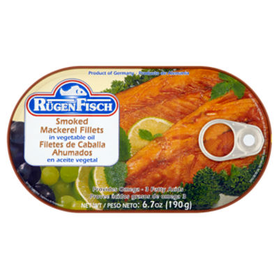 Rügen Fisch Smoked Mackerel Fillets in Vegetable Oil, 6.7 oz