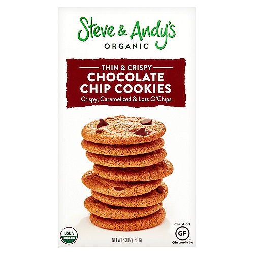 Steve & Andy's Organic Thin & Crispy Chocolate Chip Cookies, 6.3 oz