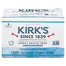 Kirk's Original Fresh Scent, Gentle Castile Soap, 12 Ounce