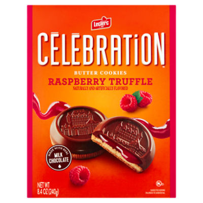 Leclerc Celebration Raspberry Truffle Butter Cookies, 8.4 oz