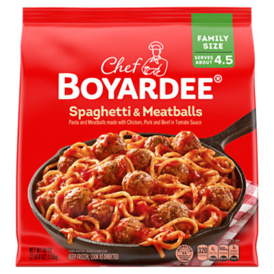 Chef Boyardee Spaghetti and Meatballs Family Size Skillet Meal, Frozen Meal, 40 oz.