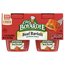 Chef Boyardee Beef Ravioli Bowls in Pasta Sauce, 7.5 oz, 4 count, 30 Ounce