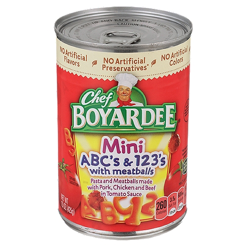 Chef Boyardee Mini ABC's & 123's with Meatballs, 15 oz