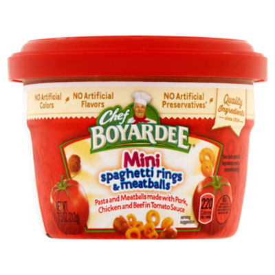 Chef Boyardee Mini Spaghetti Rings & Meatballs, 7.5 oz, 7.5 Ounce