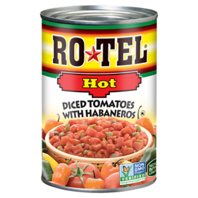 Ro-Tel Hot Diced Tomatoes with Habaneros, 10 oz