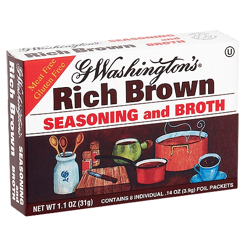 G Washington's Rich Brown Seasoning and Broth, .14 oz, 8 count
G. Washington's is a delicious broth and a seasoning that brings out the best in food flavors.