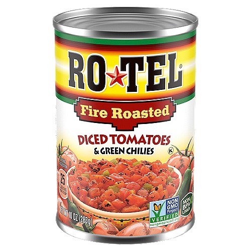 Ro-Tel Fire Roasted Diced Tomatoes & Green Chilies, 10 oz