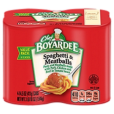 Chef Boyardee Spaghetti & Meatballs Value Pack, 14.5 oz, 4 count, 58 Ounce