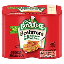 Chef Boyardee Beefaroni Value Pack - 4 Cans, 60 Ounce