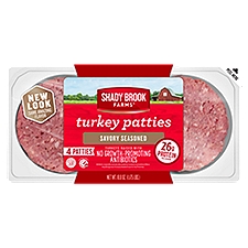 Shady Brook Farms Savory Seasoned Turkey Patties, 4 count, 18.8 oz